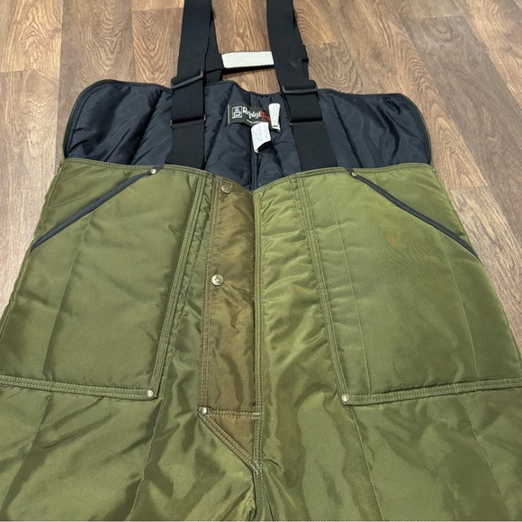 RefrigiWear Vintage Olive Green High Bib Overalls Size XL Style 395 Insulated - Picture 4 of 12